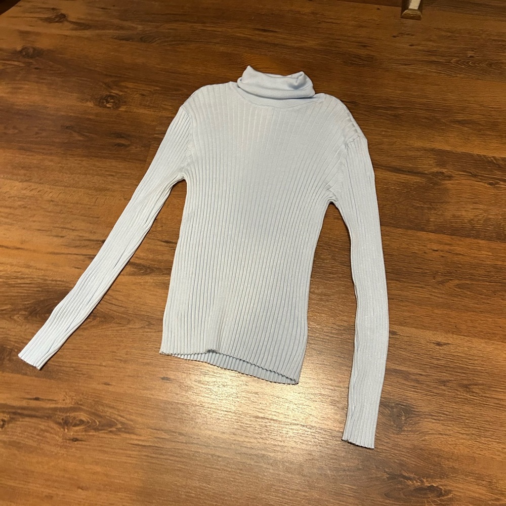 Nine West Turtle Neck Sweater Baby Blue size Large